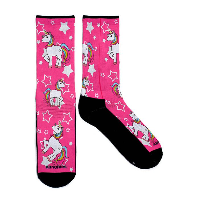 Medias Largas Unicornio fondo rosa - Abnormal socks