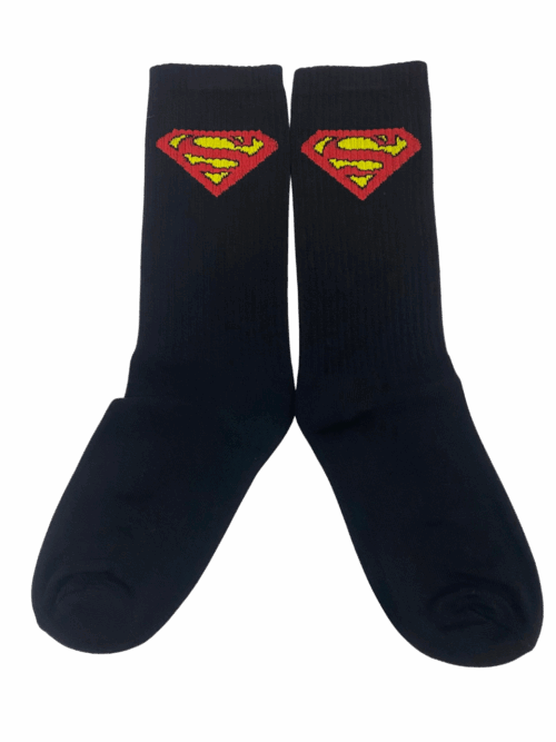 Medias Tejidas Superman Negro escudo - Cosmic Socks