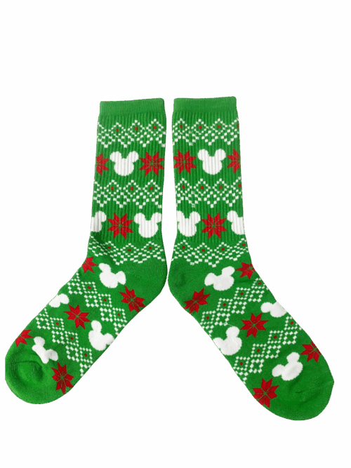 Medias Tejidas Navidad Verde Mickey Disney - Cosmic Socks