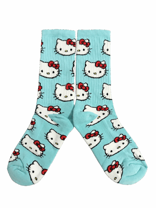 Medias Tejidas Hello Kitty celeste - Cosmic Socks