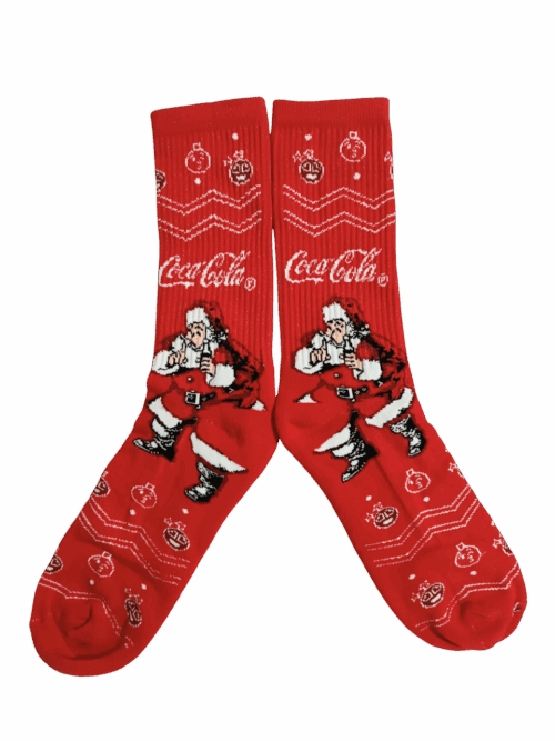 Medias Tejidas Navidad Papá Noel Cocacola - Cosmic Socks