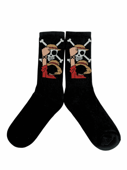 Medias Tejidas One Piece fondo negro Luffy - Cosmic Socks