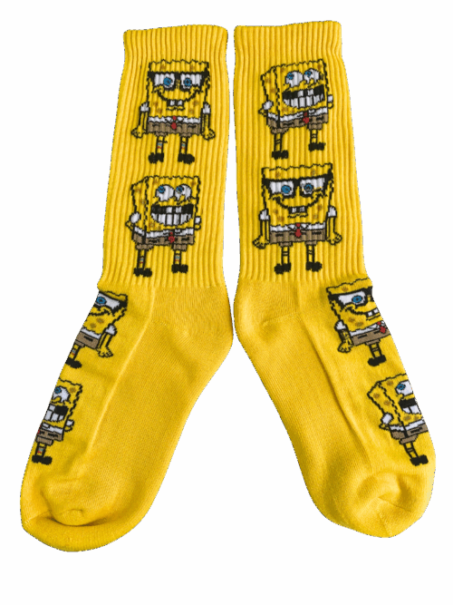 Medias Tejidas Bob Esponja amarillo - Cosmic Socks