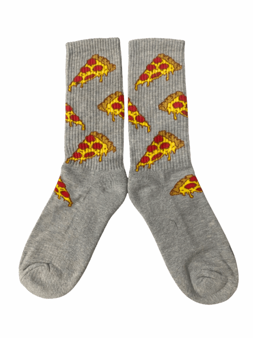 Medias Tejidas Pizza Gris claro - Cosmic Socks