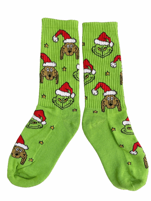 Medias Tejidas Grinch y perrito Navidad - Cosmic Socks