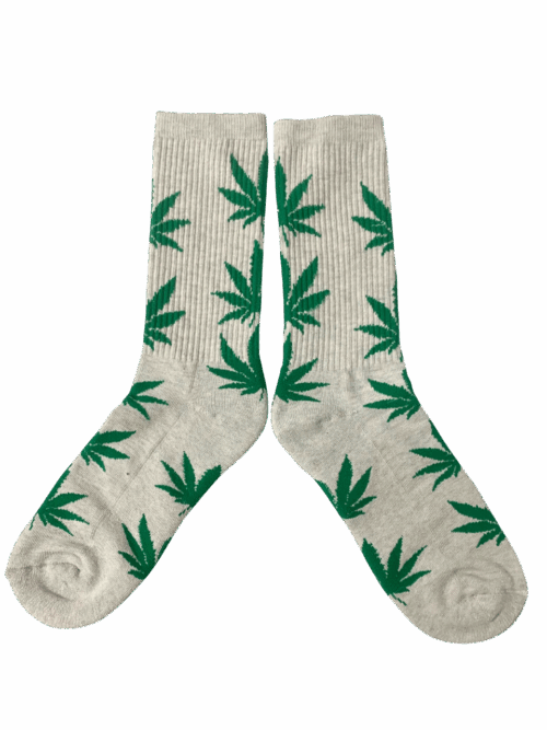 Medias Tejidas Marihuana Weed - Verde y plomo