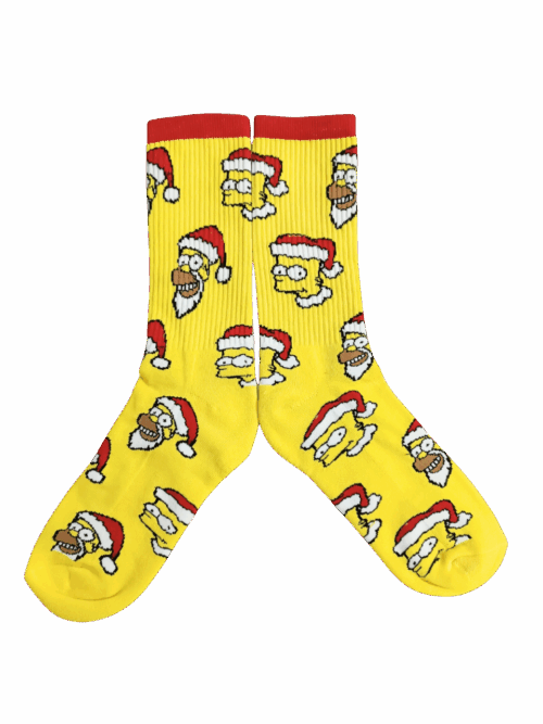 Medias Tejidas Navidad Homero y Bart Simpson - Cosmic Socks
