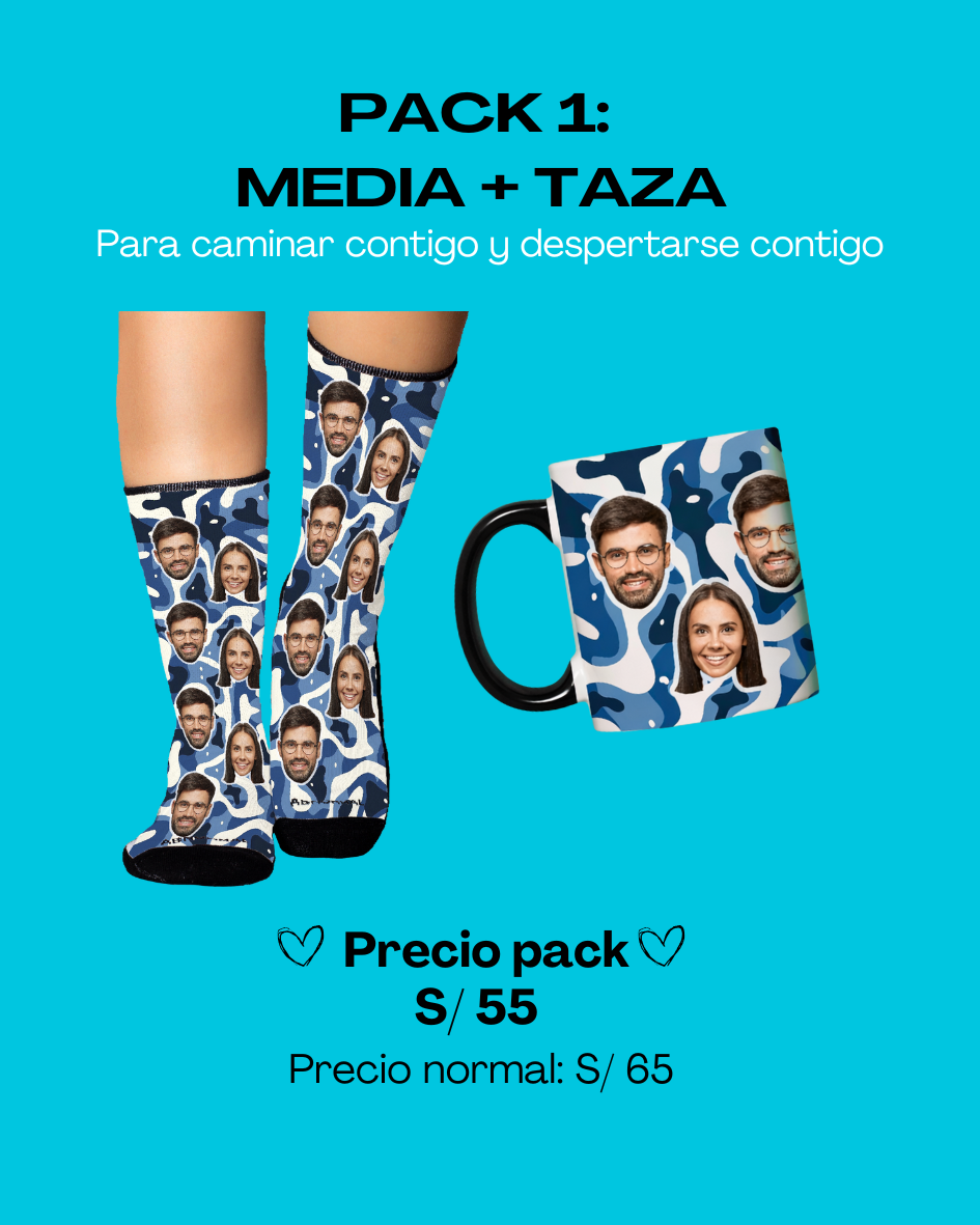 PACK 1: MEDIA + TAZA (mismo diseño)